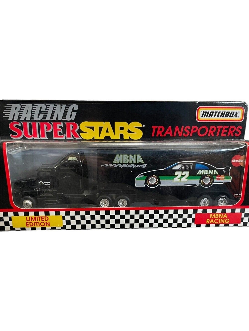 Ward Burton 1996 MBNA Pontiac Matchbox 1:87 Nascar Transporter 22
